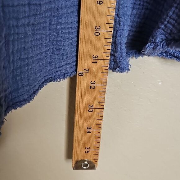 Aerie Gauze Blue Button Down Oversized Long Sleeve Shirt Large - Picture 6 of 8